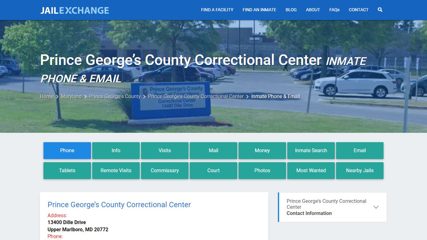 Inmate Phone - Prince George’s County Correctional Center , MD